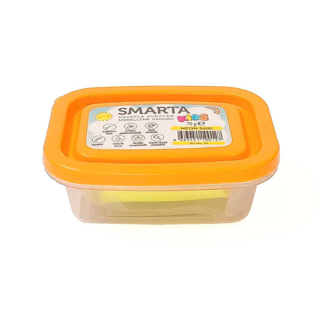 SMARTA KİDS MODELLEME HAMURU HAVAYLA KURUYAN 45 NEON SARI 70 GR 30000045 1