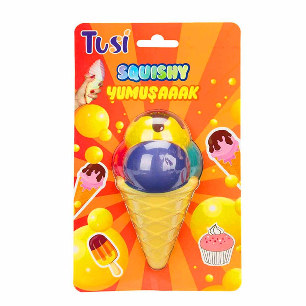 TUSİ SQUİSHY KÖPÜK OYUNCAK TOP DONDURMA 3+ 1