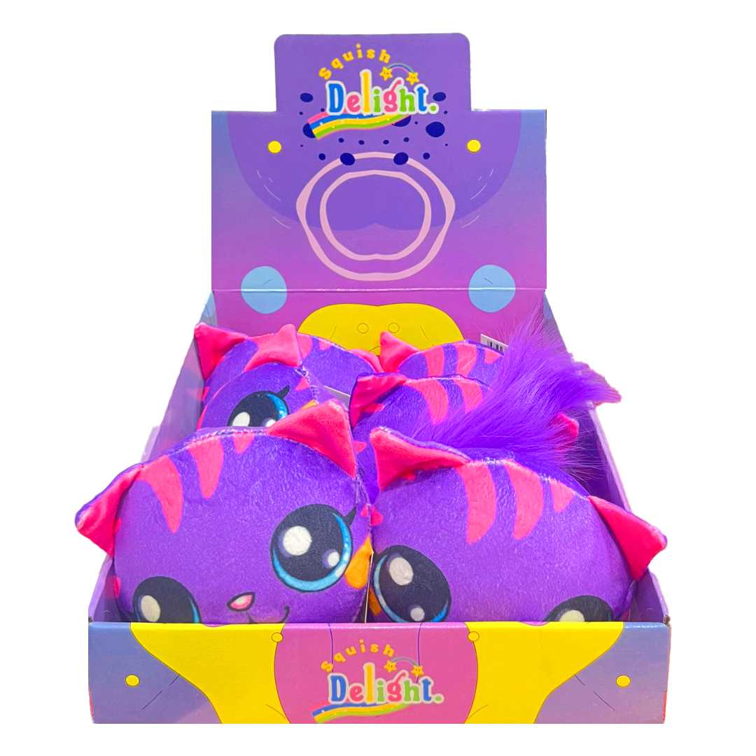 2C SQUİSH DELİGHT KÖPÜK OYUNCAK KUYRUKLU KEDİ MOR 13 CM 6 LI 1