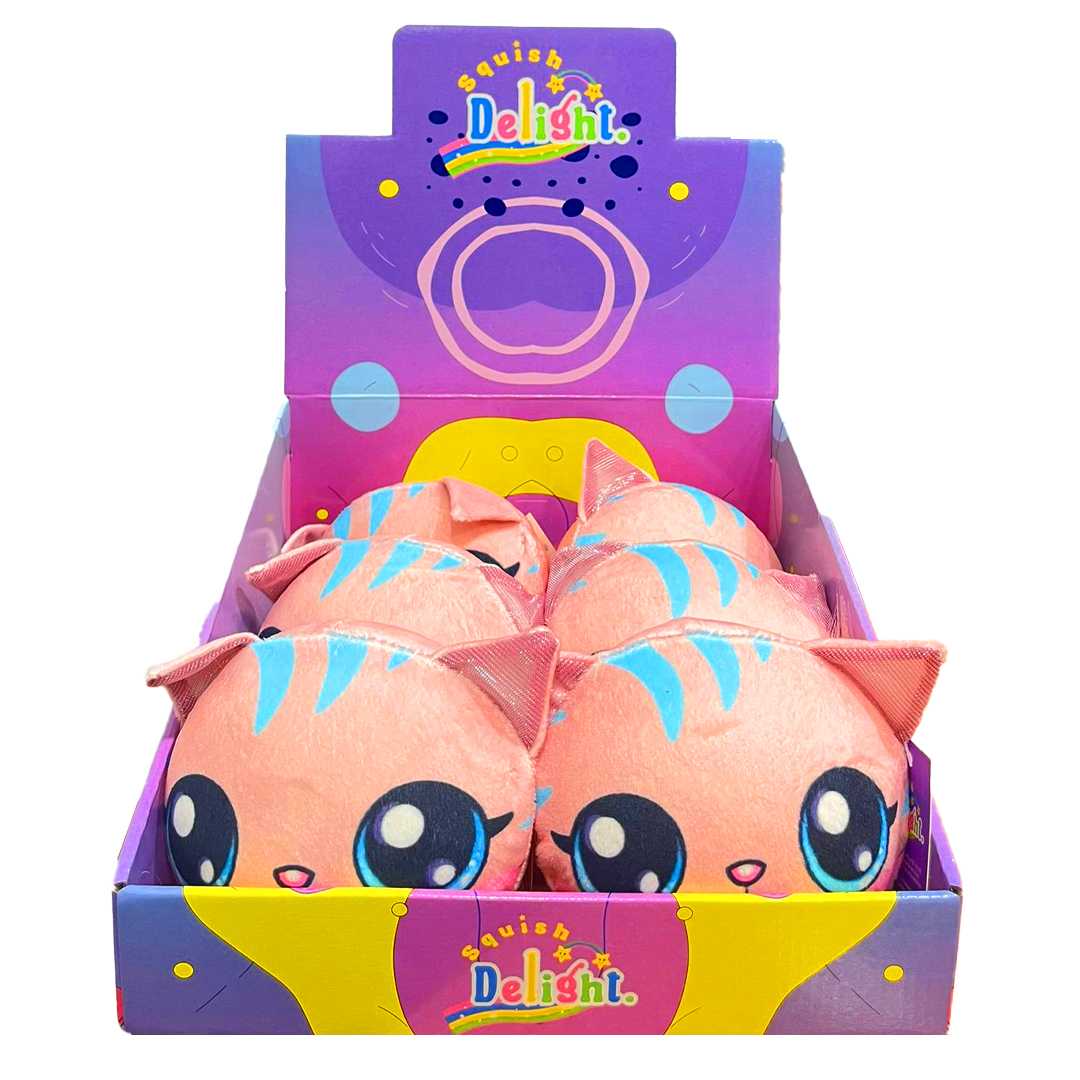 2C SQUİSH DELİGHT KÖPÜK OYUNCAK KUYRUKLU KEDİ PEMBE 13 CM 6 LI 1