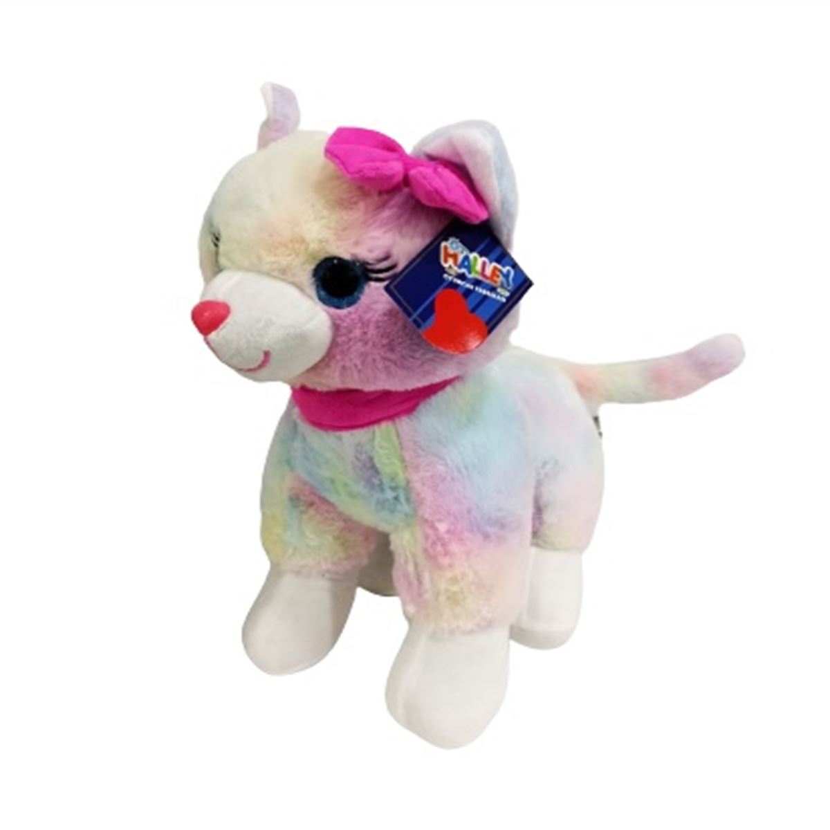 HALLEY PELÜŞ PL62555 PEMBE TOKALI KEDİ 40 CM 1