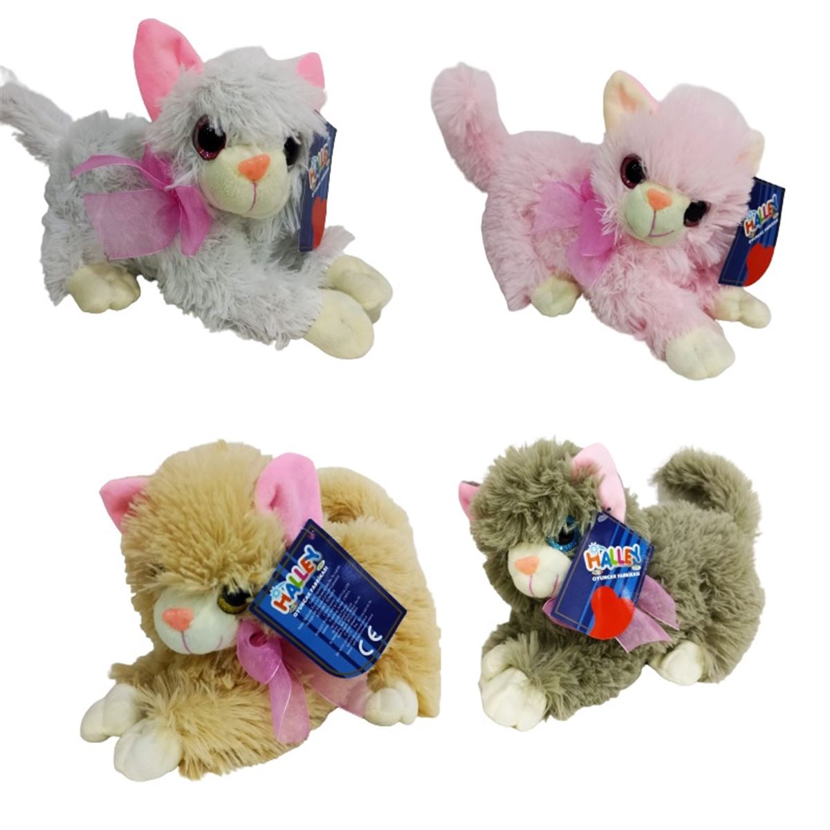 HALLEY PELÜŞ PL62696 İRİ GÖZLÜ KEDİ SESLİ 25 CM 1