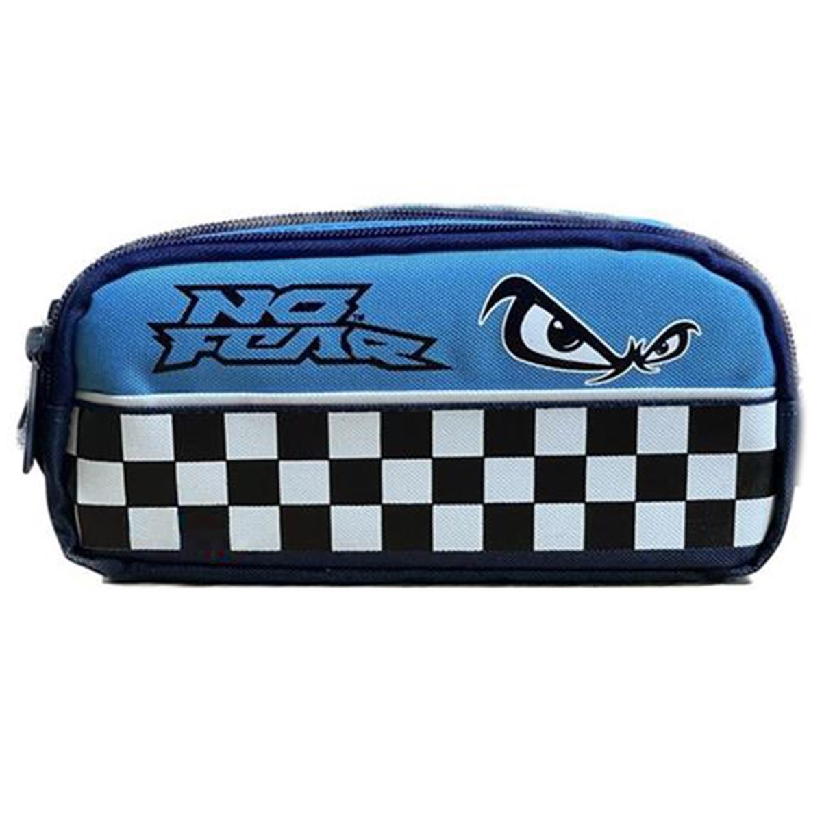 NO FEAR KALEM ÇANTASI 03625 MAVİ DAMALI ÇİFT BÖLMELİ 1