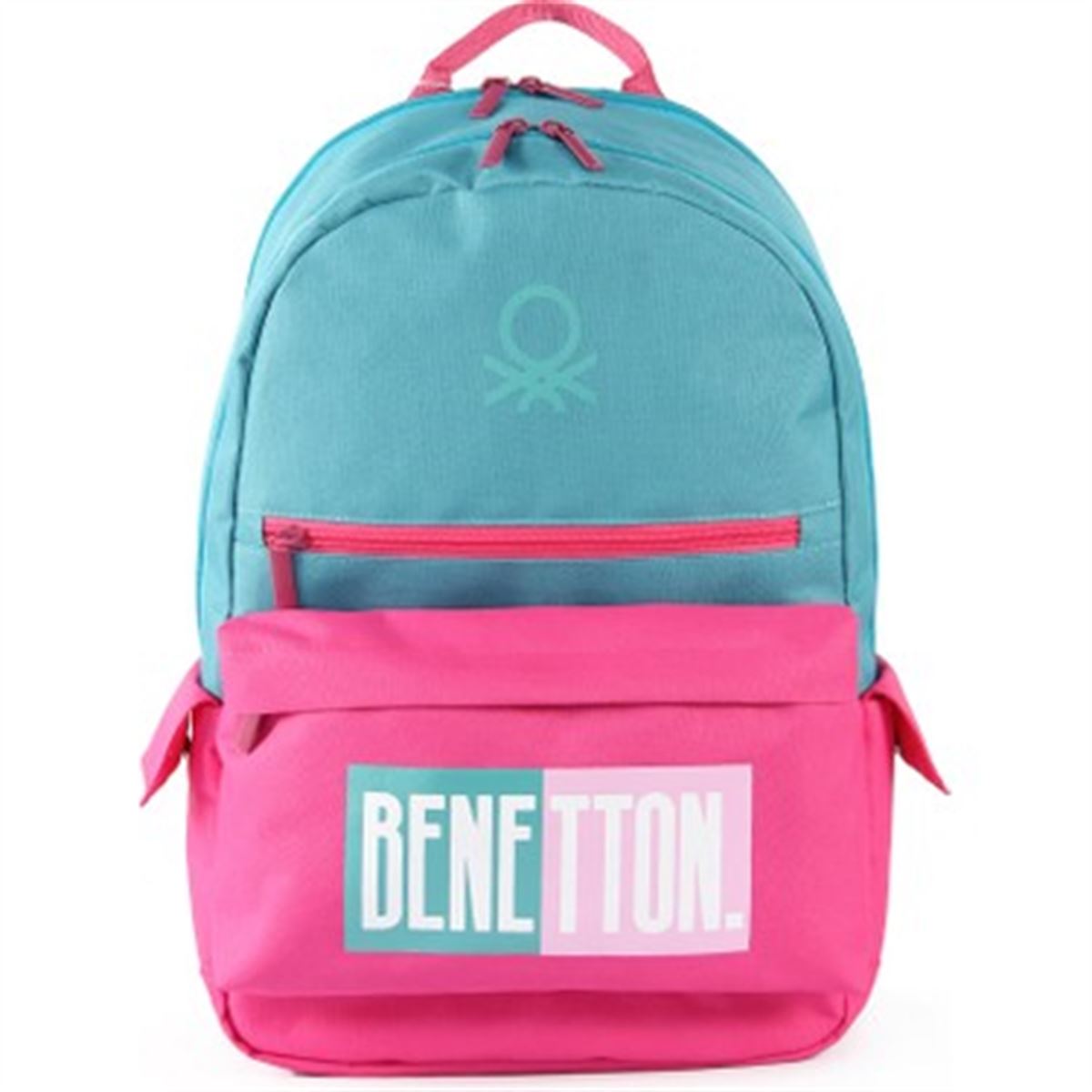 UNİTED COLORS OF BENETTON OKUL ÇANTASI 03793 PEMBE MAVİ DÖRT BÖLMELİ 1