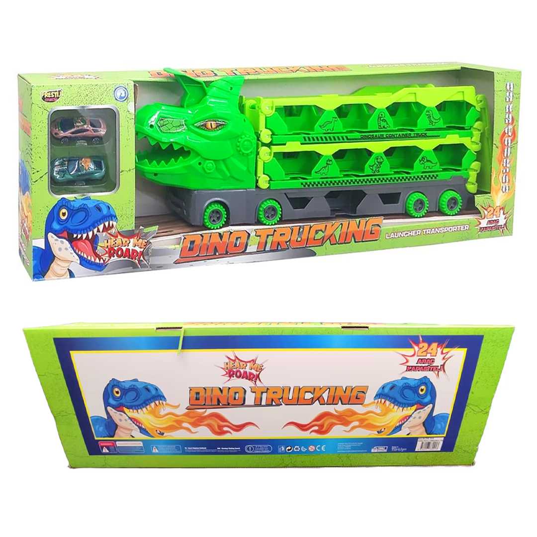 PRESTİJ DİNOZORLU TIR YARIŞ PİSTLİ 1618 2 METAL ARABA 24 ARAÇ KAPASİTE +3 1
