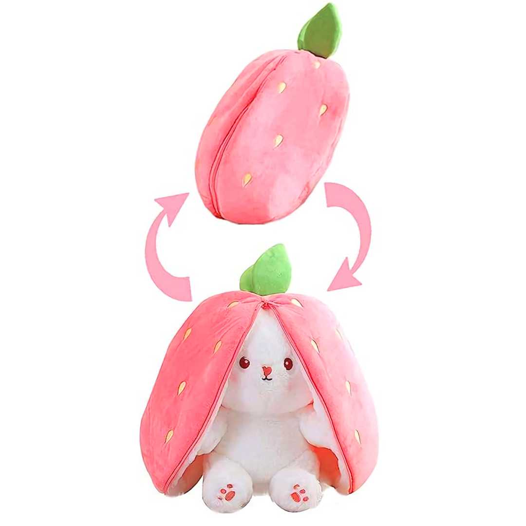 MOONTOYS PELÜŞ FERMUARLI ÇİLEK TAVŞAN 40 CM 1