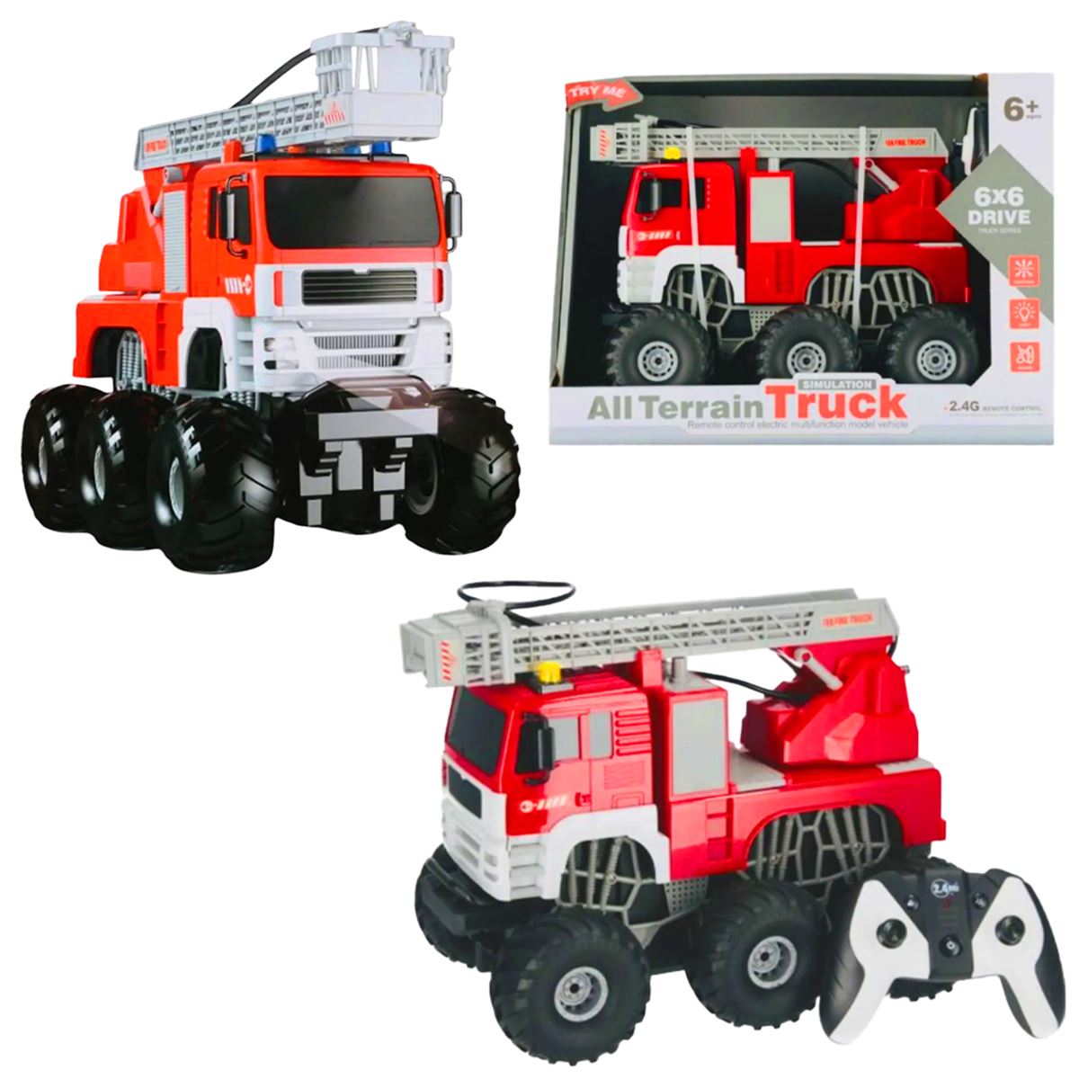 ALL TERRAİN TRUCK KUMANDALI İTFAİYE ARABASI LQD01-1F F/F 2.4GHZ MÜZİKLİ IŞIKLI 6+ 1