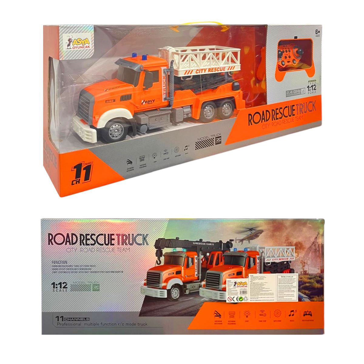 ASYA KUMANDALI İŞ MAKİNESİ QH9005-2 2.4GHZ 11 CH 1:12 SCALE SESLİ IŞIKLI ŞARJLI 6+ 1