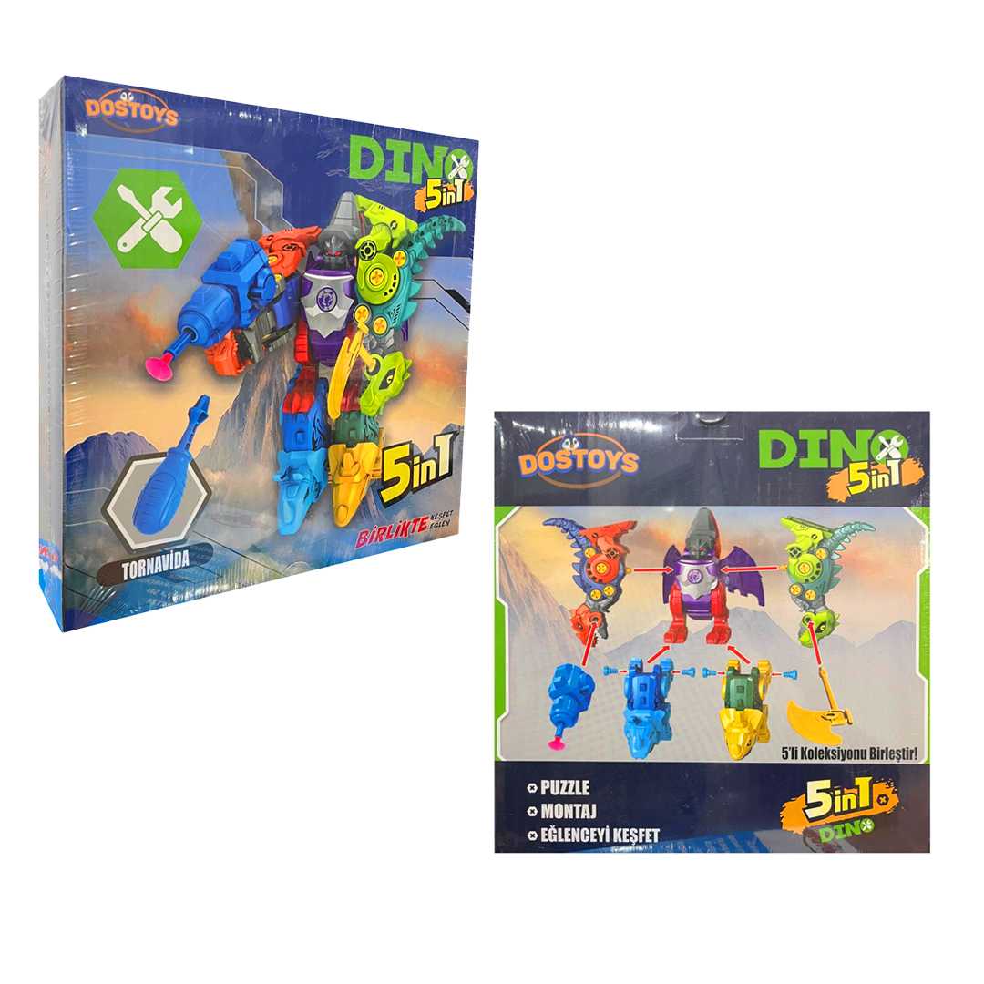 DOSTOYS DİNO 5İN1 YS9910 PUZZLE VE MONTAJ OYUNU  3+ 1