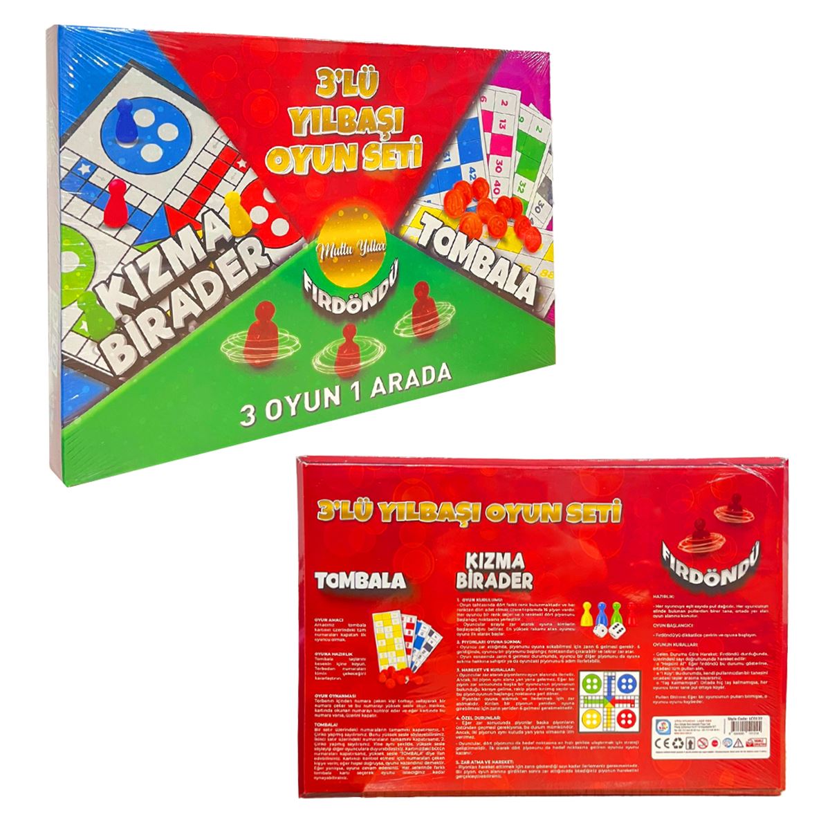LAÇO YILBAŞI OYUN SETİ LC0122 KIZMA BİRADER-TOMBALA-FIRDÖNDÜ 3 LÜ 1