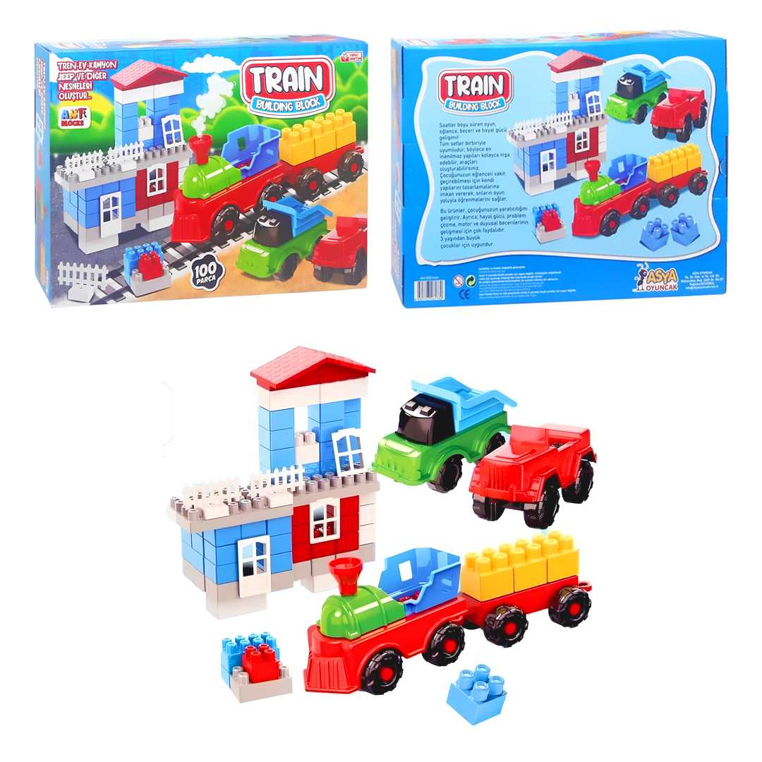 ASYA ANT BLOCKS ANT008 TREN GARI 100 PARÇA 3+ 1