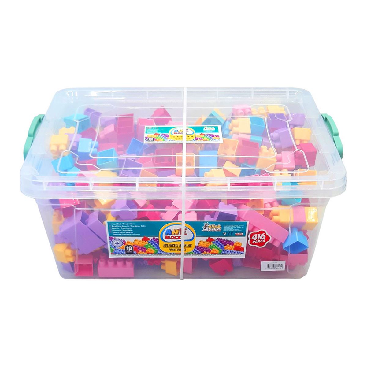 ASYA ANT BLOCKS ANT416P PLASTİK KUTU 416 PARÇA 18M+ 1