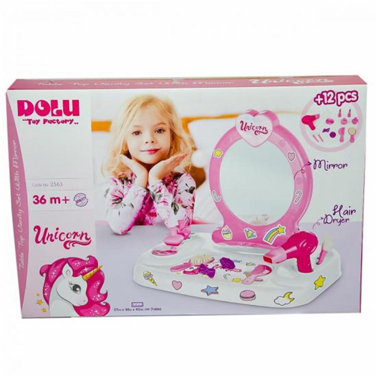 DOLU TOY UNİCORN MASAÜSTÜ GÜZELLİK SETİ 2563 12 PCS 36M+ 1