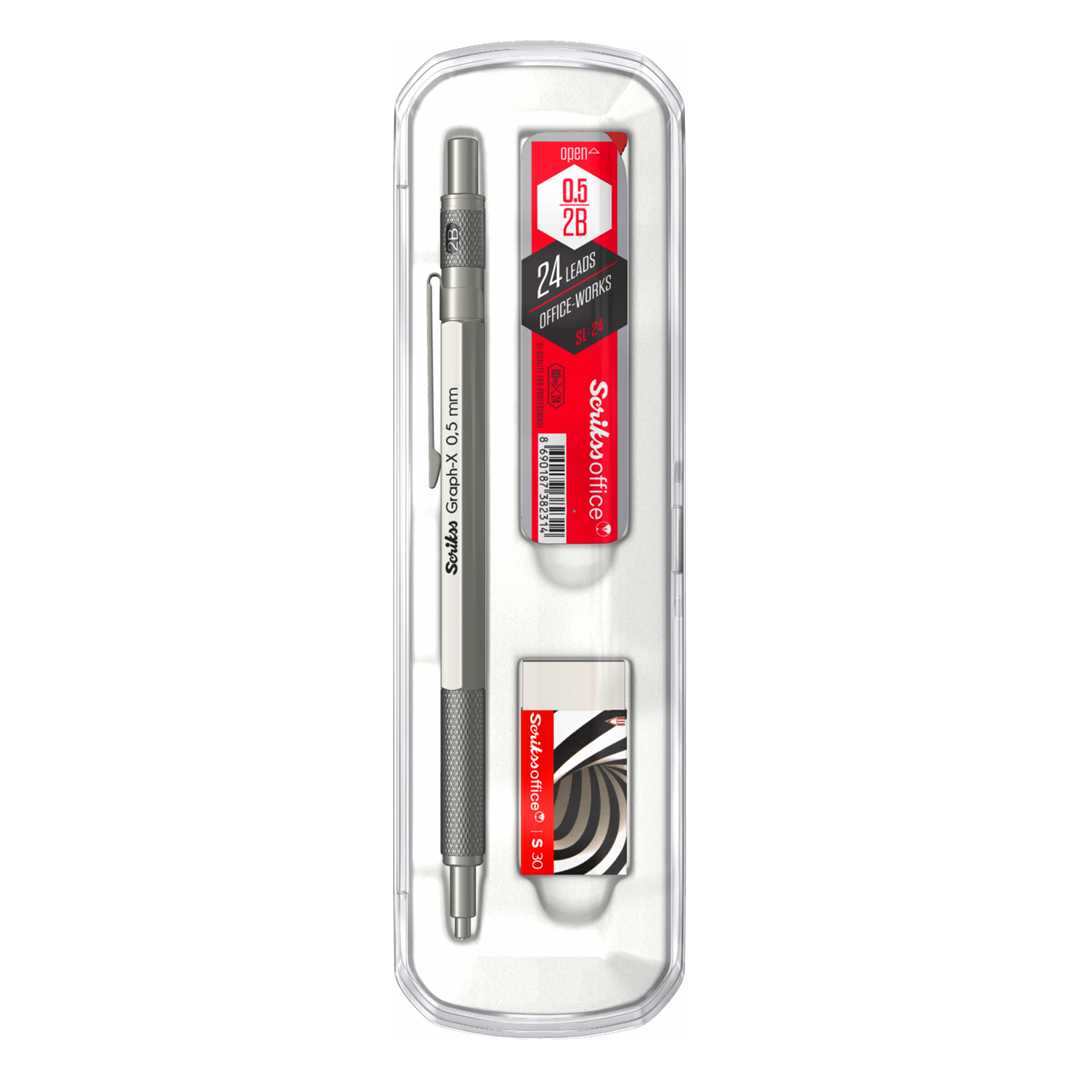 SCRİKSS GRAPH-X VERSATİL 05 SET MİN+SİLGİ KURŞUN GRİ 1