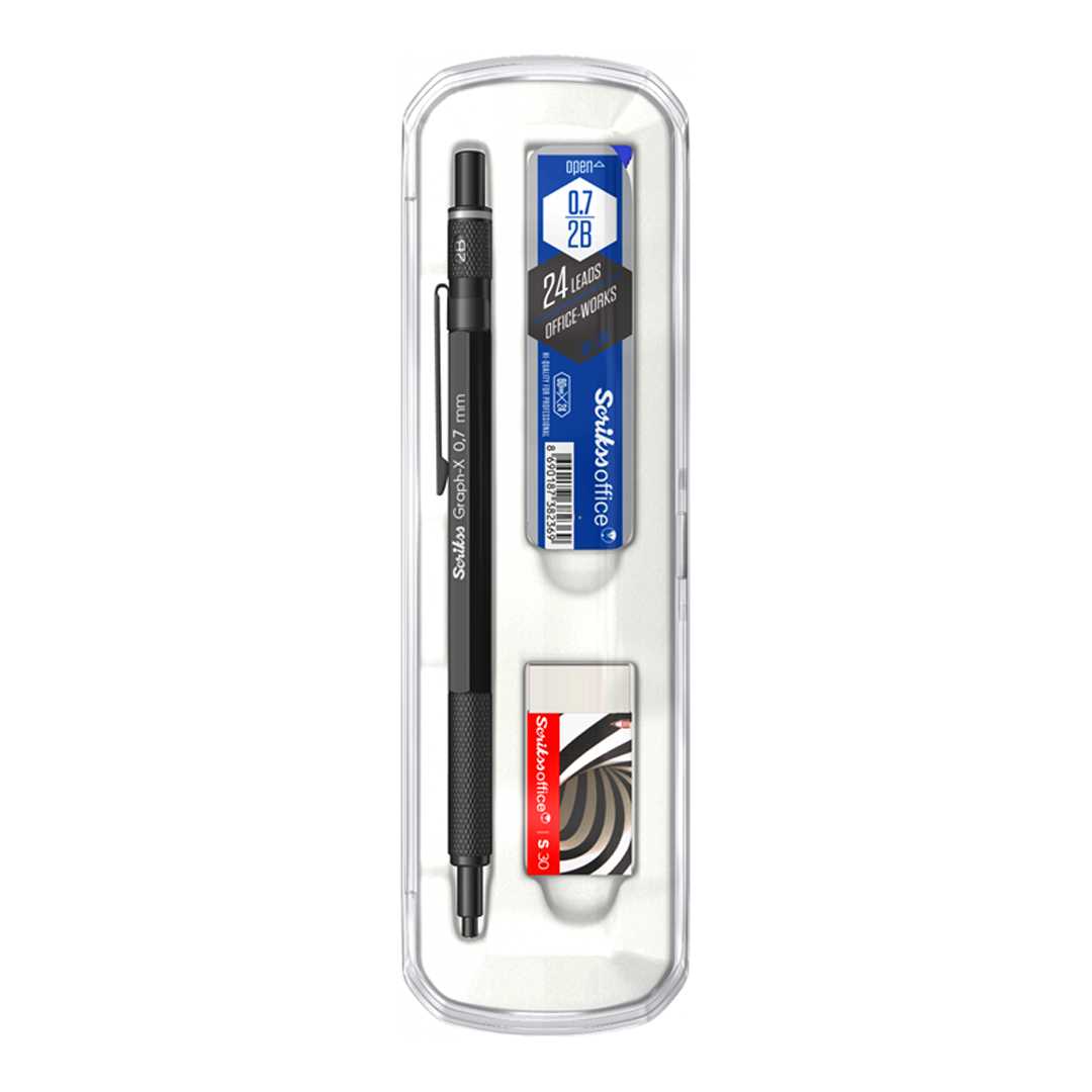 SCRİKSS GRAPH-X VERSATİL 07 SET MİN+SİLGİ MAT SİYAH 1