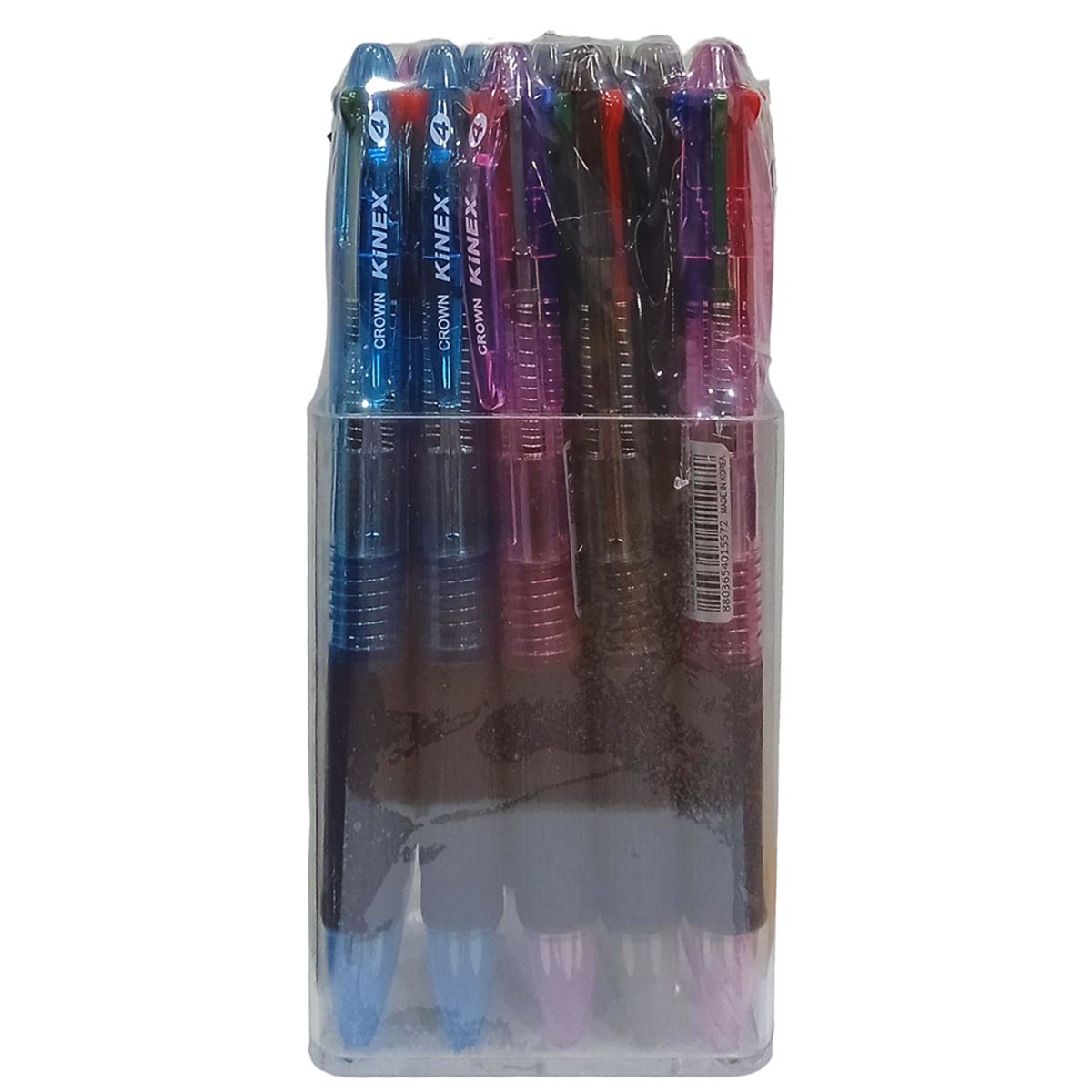 CROWN KİNEX TÜKENMEZ KALEM 4 RENK 24 LÜ C4R-400 1