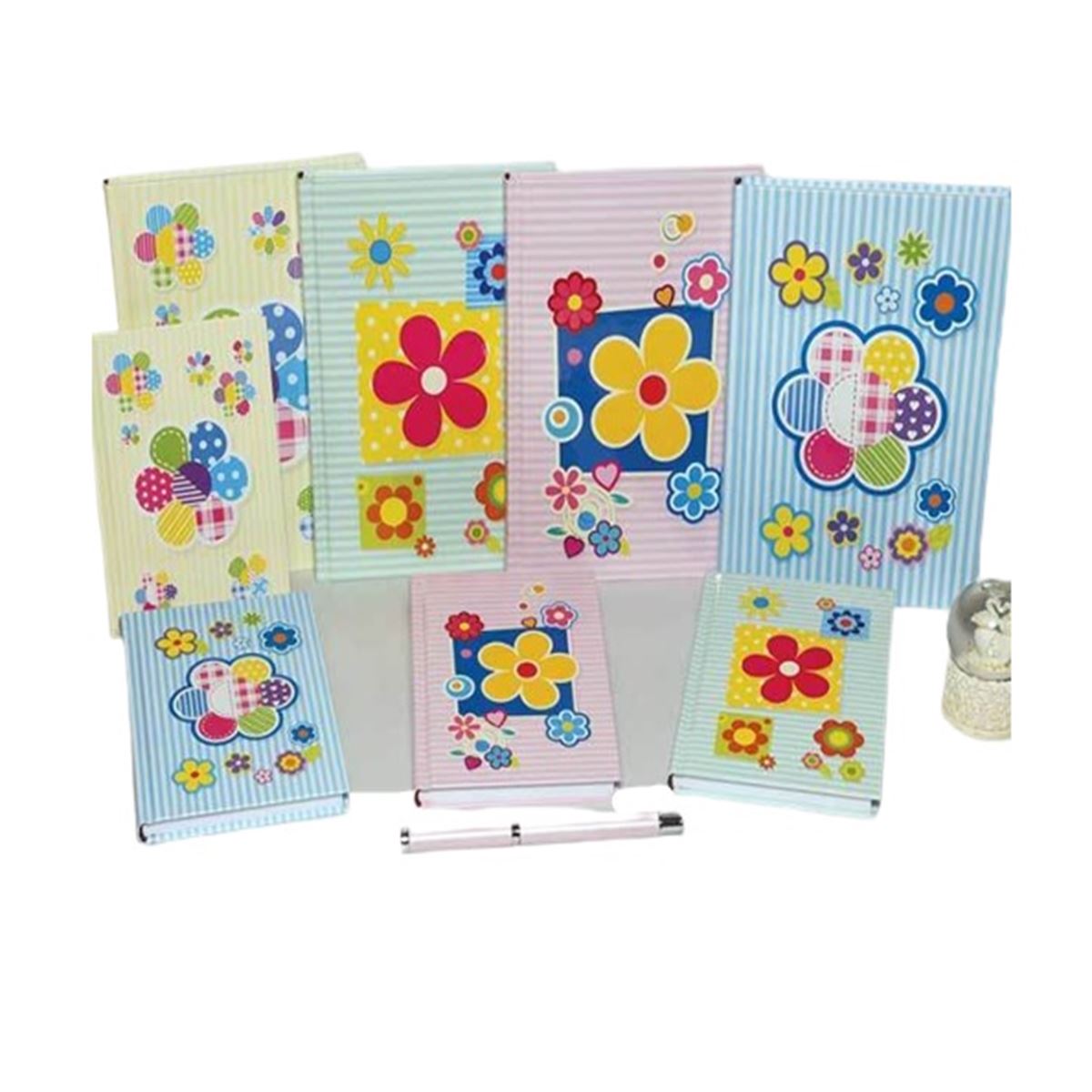 BAYINDIR NOT DEFTERİ DİKİŞLİ SERT KAPAK 14x20 ÇİÇEK 120 YP ÇİZGİLİ BAD0471 1