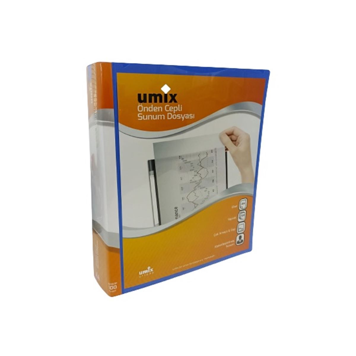 UMİX SUNUM DOSYASI ÖNDEN CEPLİ 100 LÜ MAVİ U1107P-MA 1
