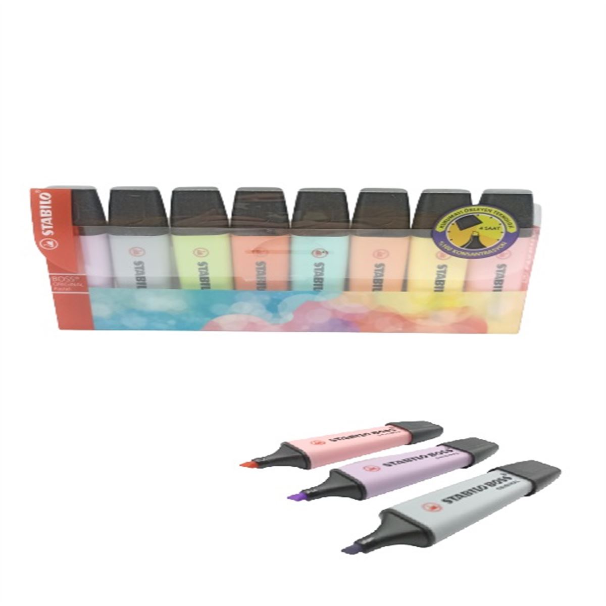 STABİLO FOSFORLU KALEM BOSS PASTEL 8 RENK 70-8-2 1