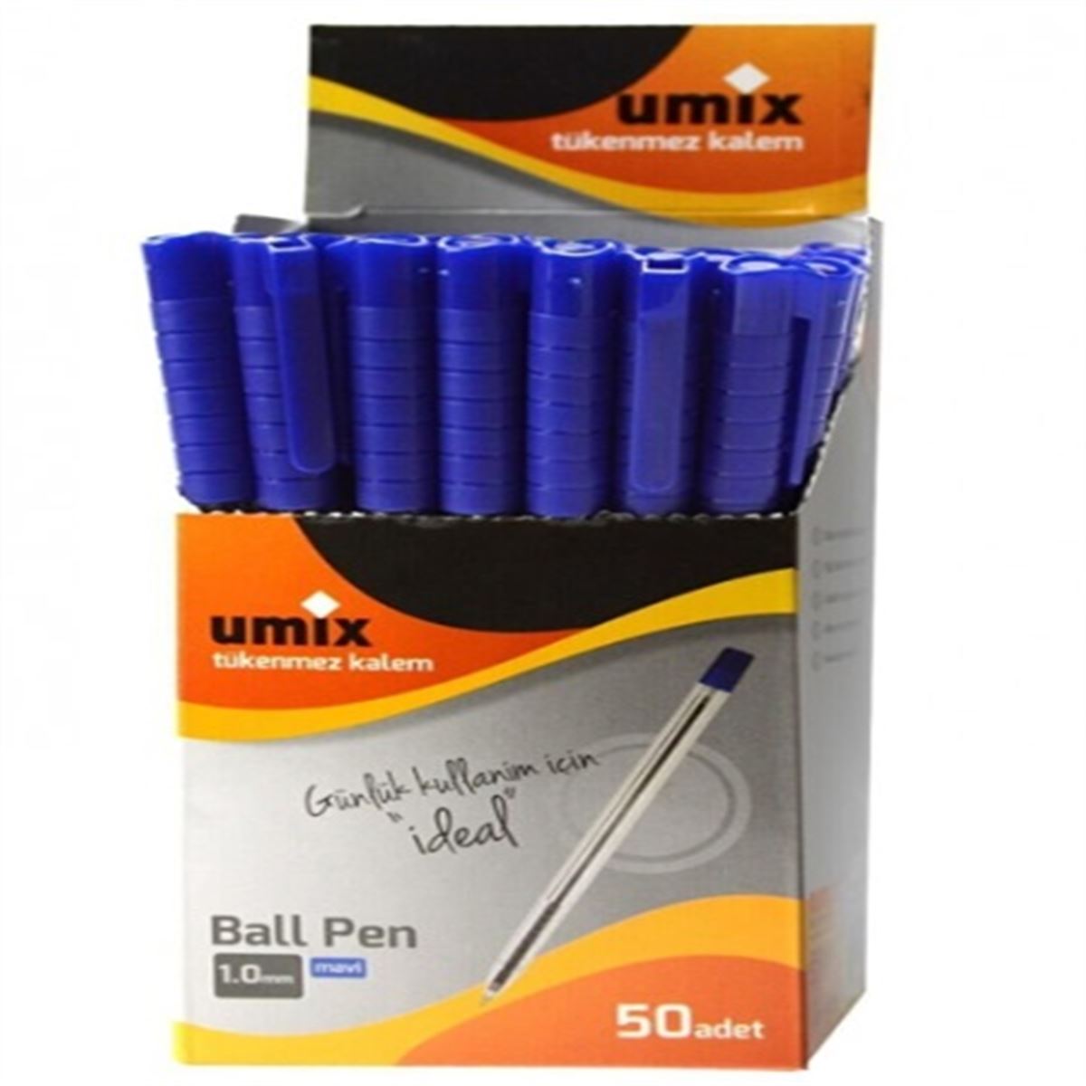 UMİX TÜKENMEZ KALEM BALL PEN MAVİ 1.0 50 Lİ U9900-10-MA 1