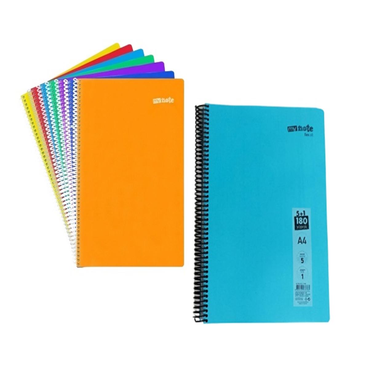 MYNOTE AYRAÇLI DEFTER A4 PP KAPAK SPİRALLİ 5+1 180 YP MFXKO-5+1-180 1