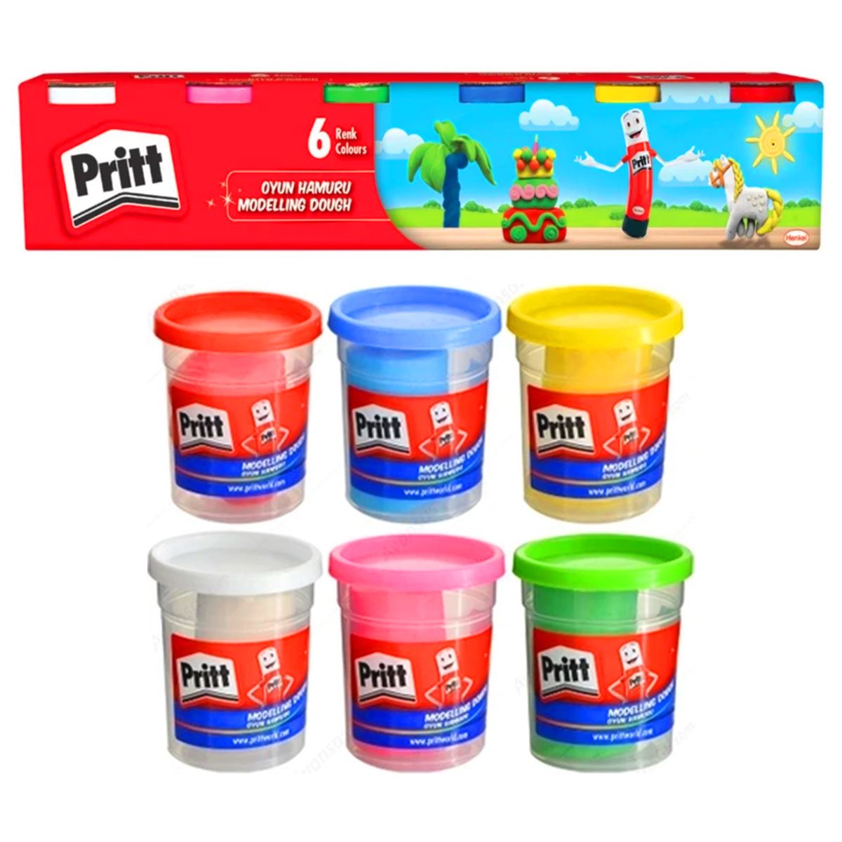 PRİTT OYUN HAMURU 100 GR 6 RENK 1831457 1