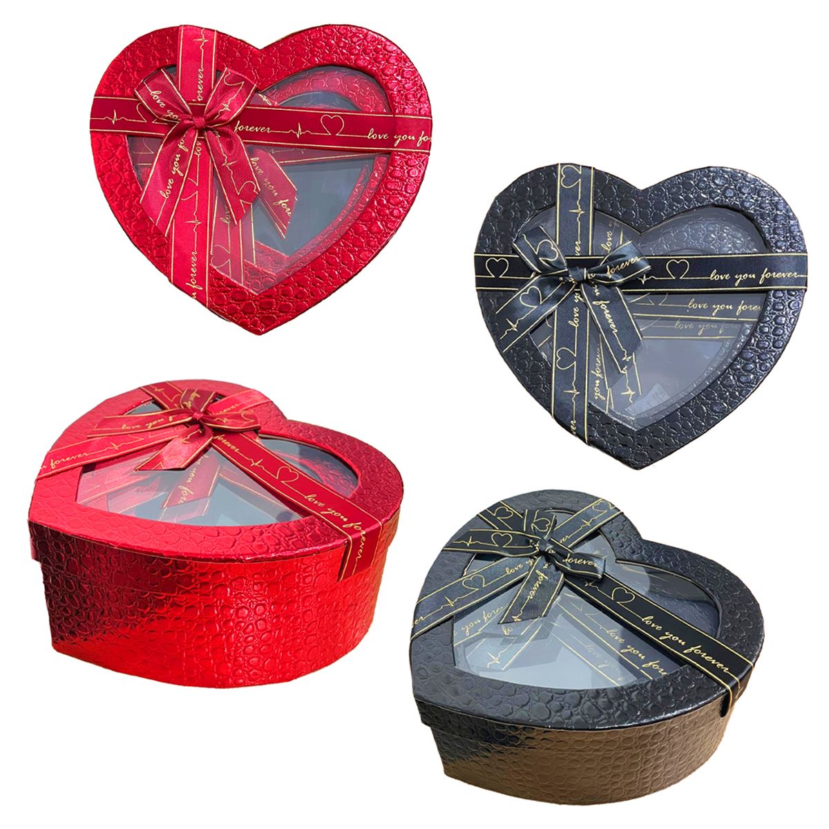 SEVER HOME HEDİYE KUTUSU SVR-GR93211 DERİ KALP KIRMIZI-SİYAH KÜÇÜK 3 LÜ 1