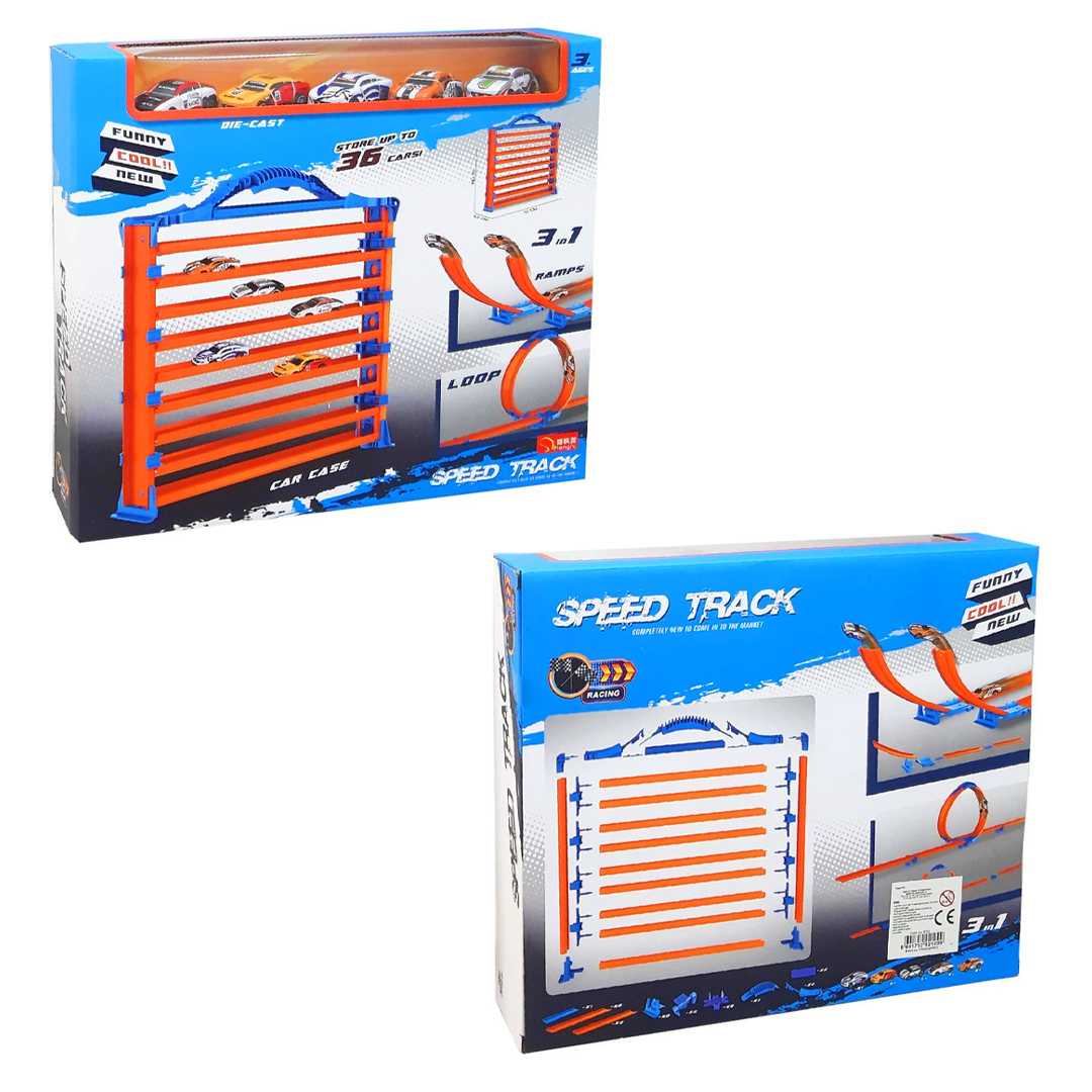 SAMATLI YÜKSEK PARKURLU YARIŞ SETİ 990 3İN1 5 ARAÇ 32X5.5X31 CM 3+ 1