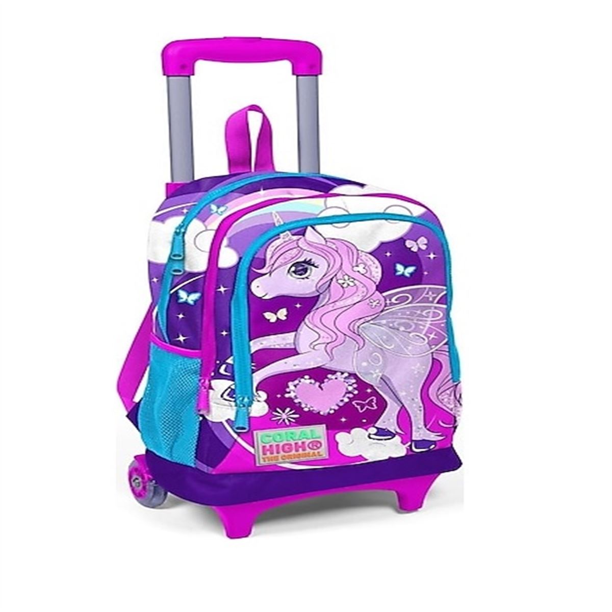CORAL HİGH OKUL ÇANTASI ÇEKÇEKLİ 23908 ÜÇ BÖLMELİ 1