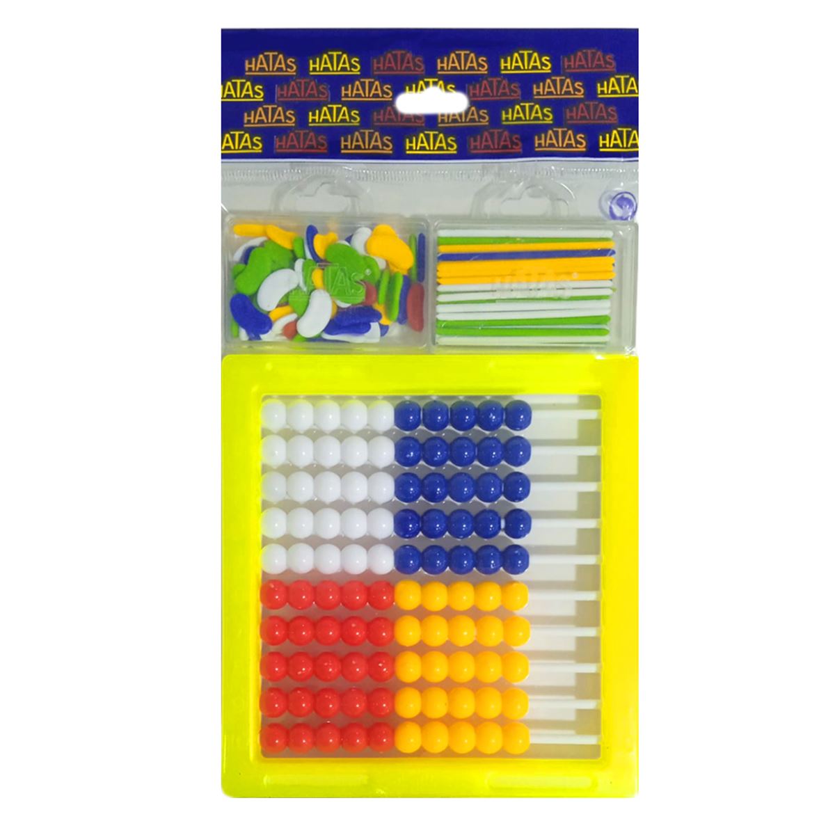 HATAS MİSHAP-ABAKÜS 14x15 PLASTİK SAY SAY SET FASULYE + ÇUBUK 0876 1