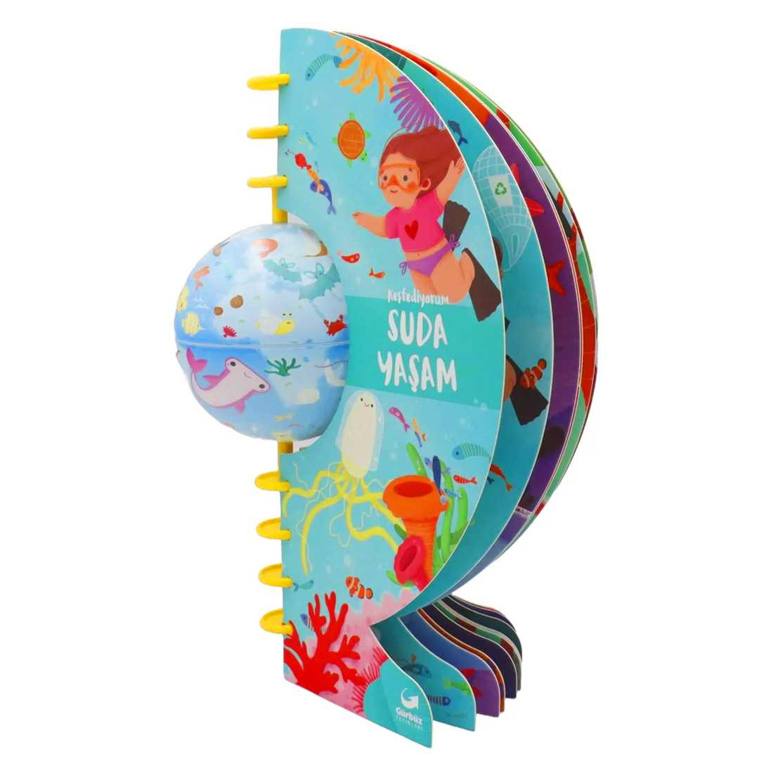 GÜRBÜZ KEŞFEDİYORUM SUDA YAŞAM 12013 KÜRELİ KİTAP 11 CM 1