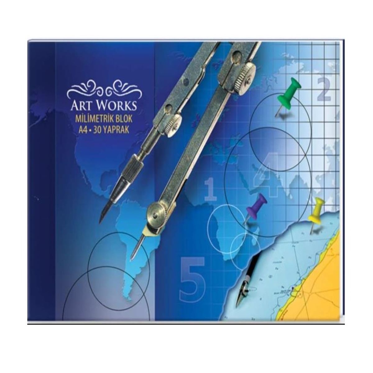 KESKİN MİLİMETRİK BLOK A4 MAVİ 30 YP 12 Lİ 141101 1