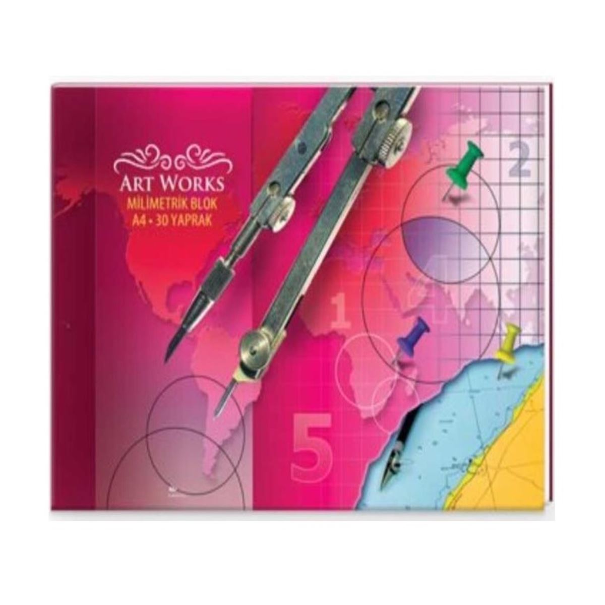 KESKİN MİLİMETRİK BLOK A4 PEMBE 30 YP 12 Lİ 141100 1