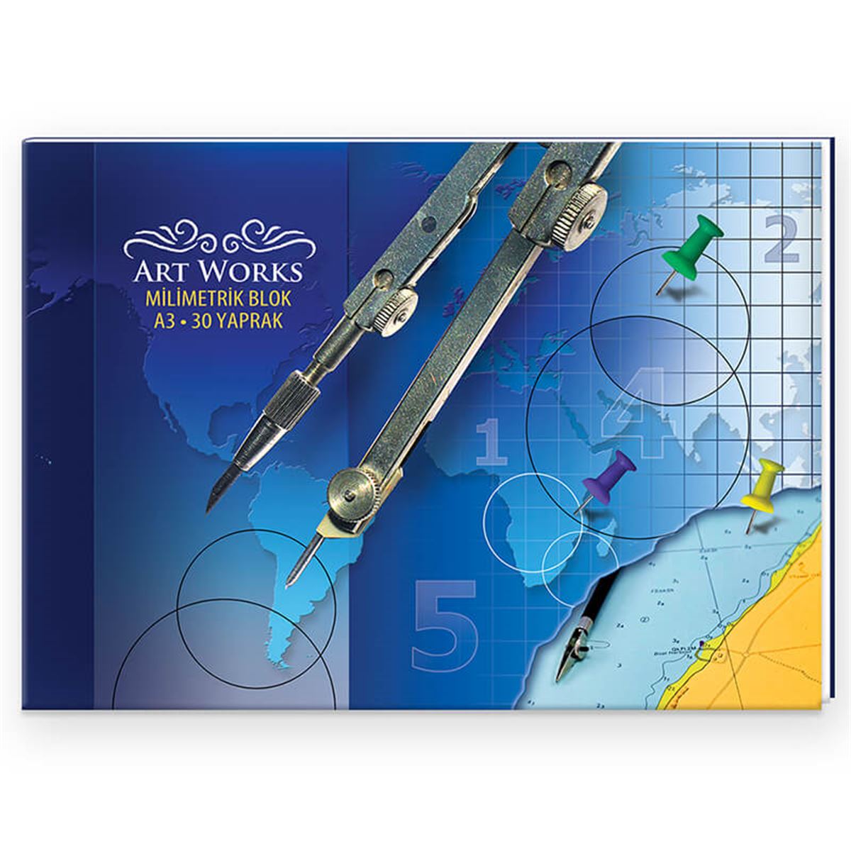 KESKİN MİLİMETRİK BLOK A3 MAVİ 30 YP 12 Lİ 141110 1