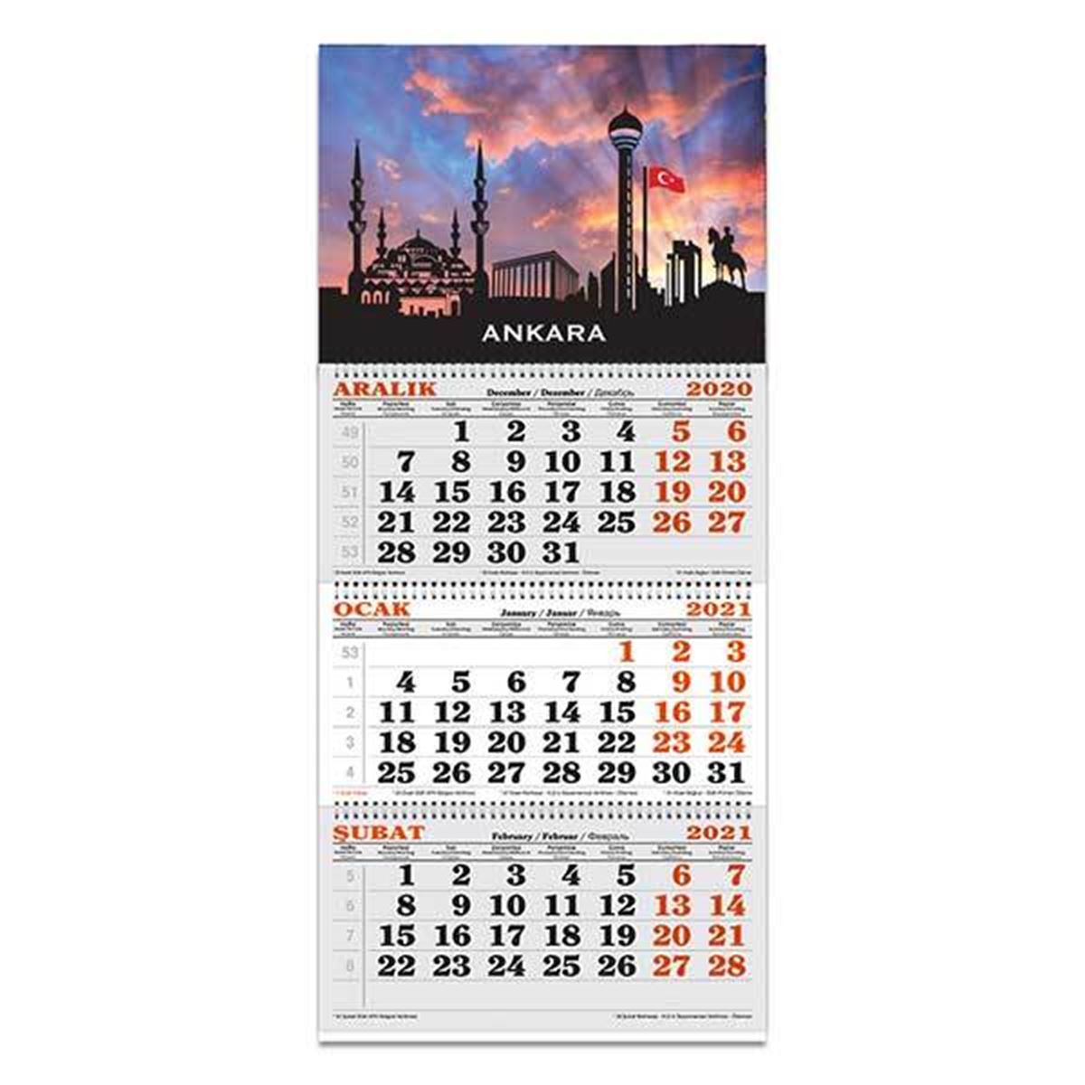 KESKİN DENİZCİ TAKVİMİ 3 AYLIK SPİRALLİ 840425-99 ANKARA 1
