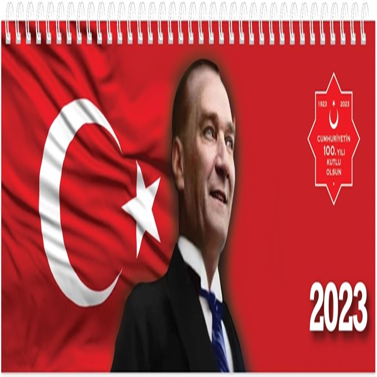 KESKİN MASA TAKVİMİ 2023 AJ-65 830090 12x33 SPİRALLİ HAFTALIK 100.YIL 1