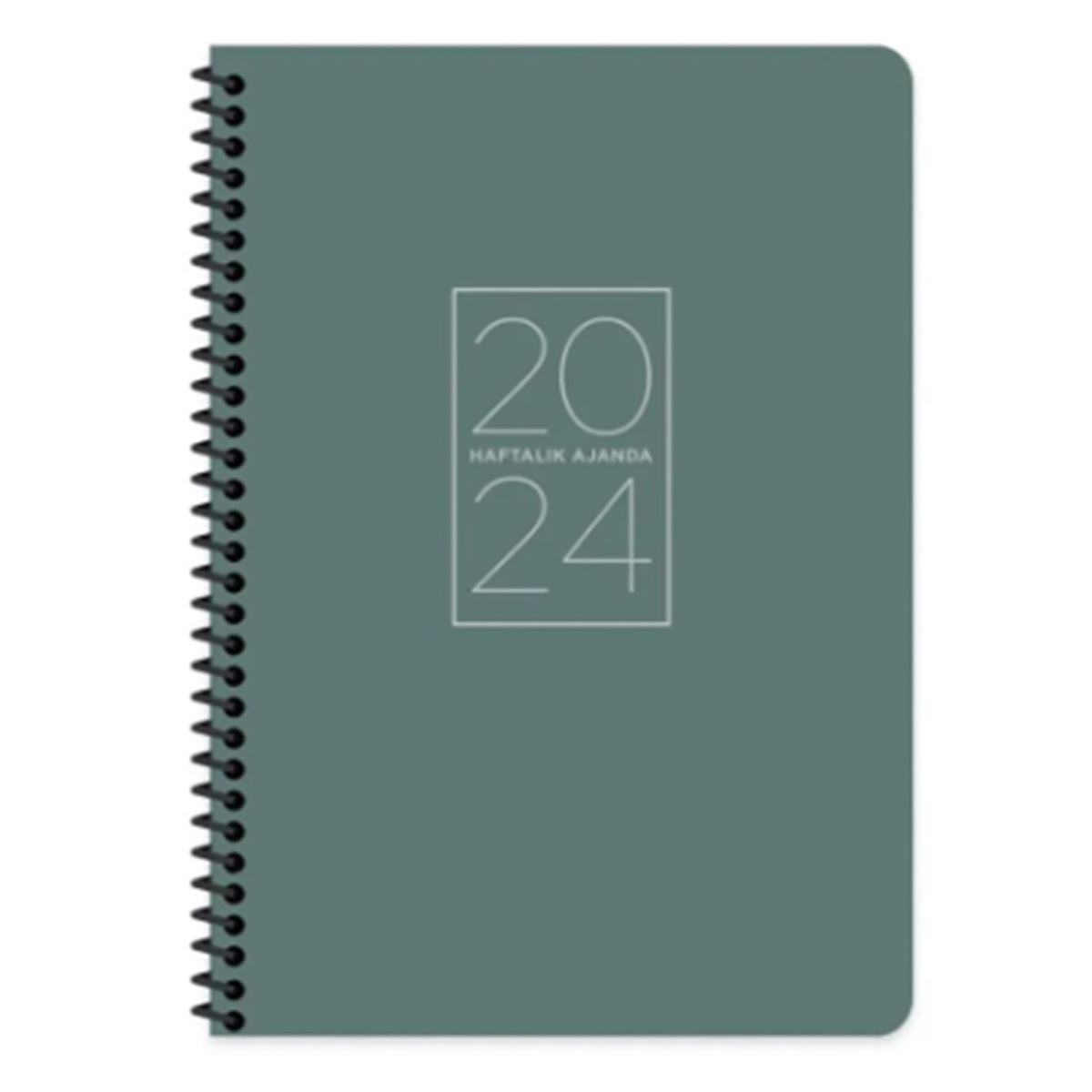KESKİN AJANDA 2024 830622 17x24 SPİRALLİ SERT KAPAK 72 YP HAFTALIK YEŞİL 1