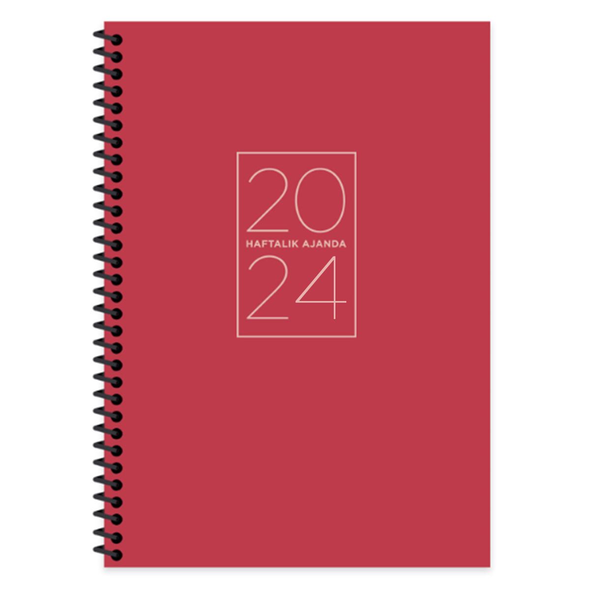 KESKİN AJANDA 2024 830623 17x24 SPİRALLİ SERT KAPAK 72 YP HAFTALIK KIRMIZI 1