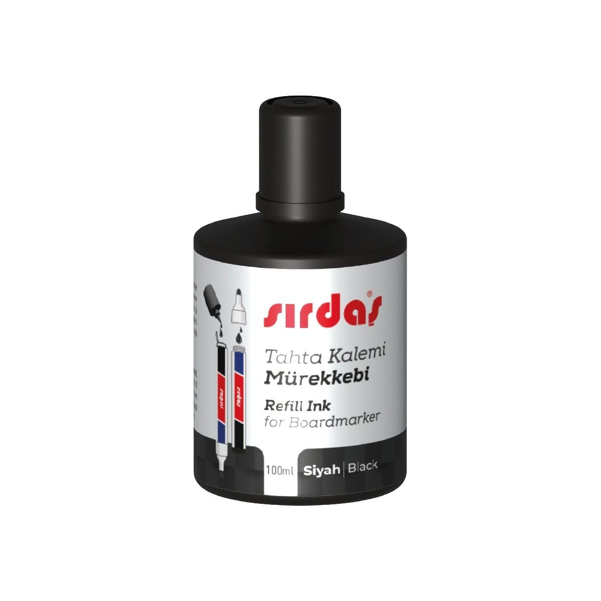 SIRDAŞ TAHTA KALEM MÜREKKEBİ SİYAH 100 ML 6 LI 1