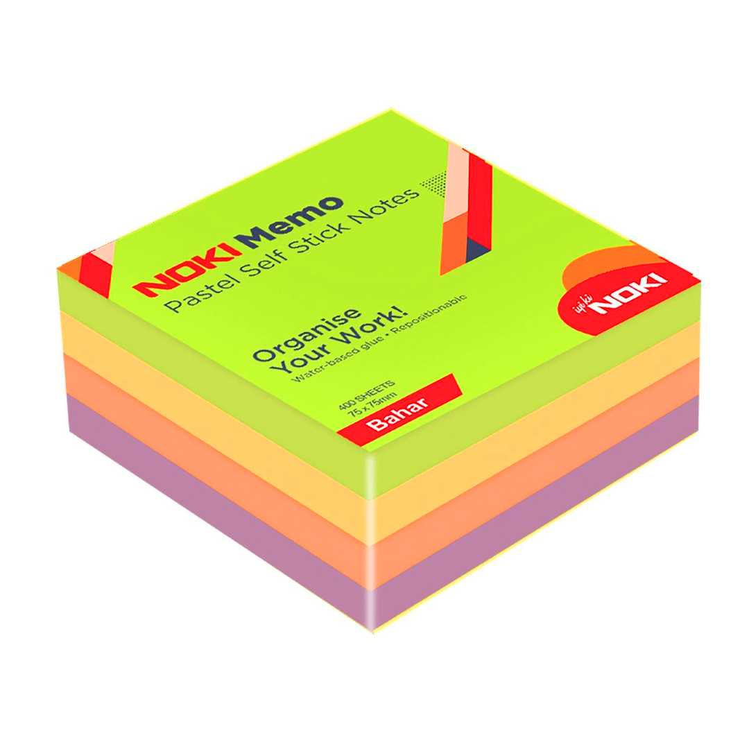 NOKİ YAPIŞKANLI NOT KAĞIDI 75x75 BAHAR 4 RENK 400 YP 12013-11 1