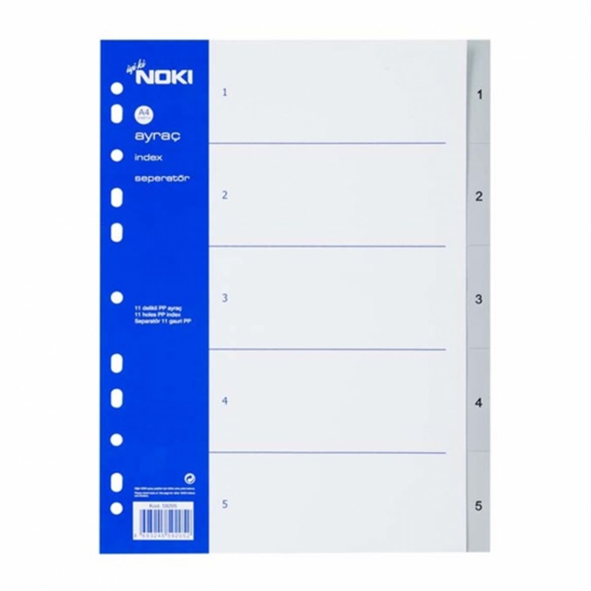 NOKİ SEPERATÖR 1-5 RAKAM PLASTİK 59205 1