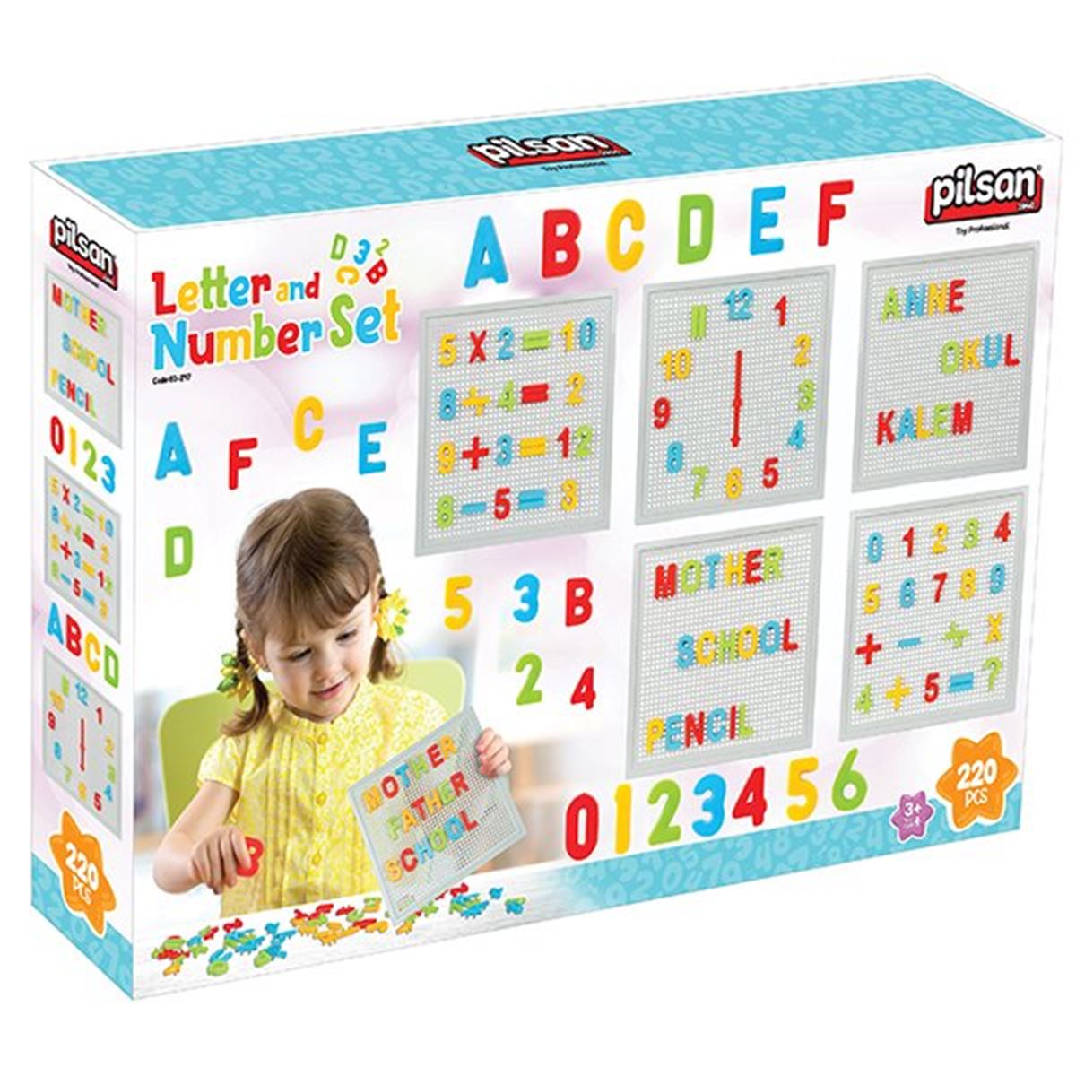 PİLSAN LETTERS AND NUMBERS 03-297 HARF VE RAKAM SETİ 222 PARÇA 3+ 1