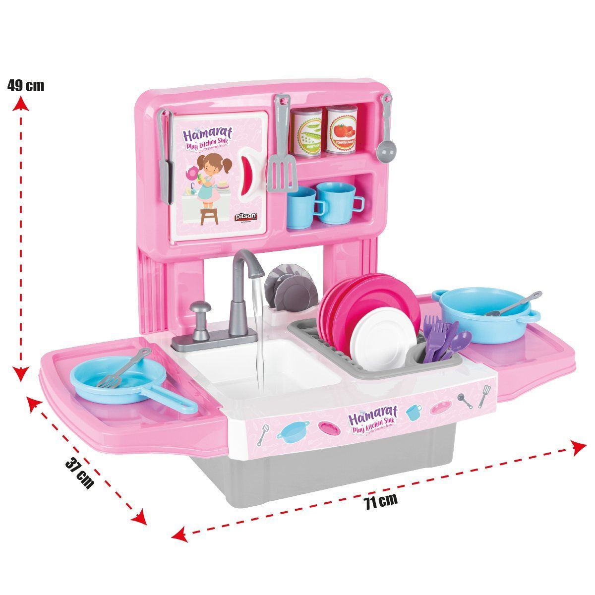 PİLSAN HAMARAT PLAY KİTCHEN SİNK 03-602 MUSLUKLU MUTFAK SETİ 38 PARÇA 3+ 1