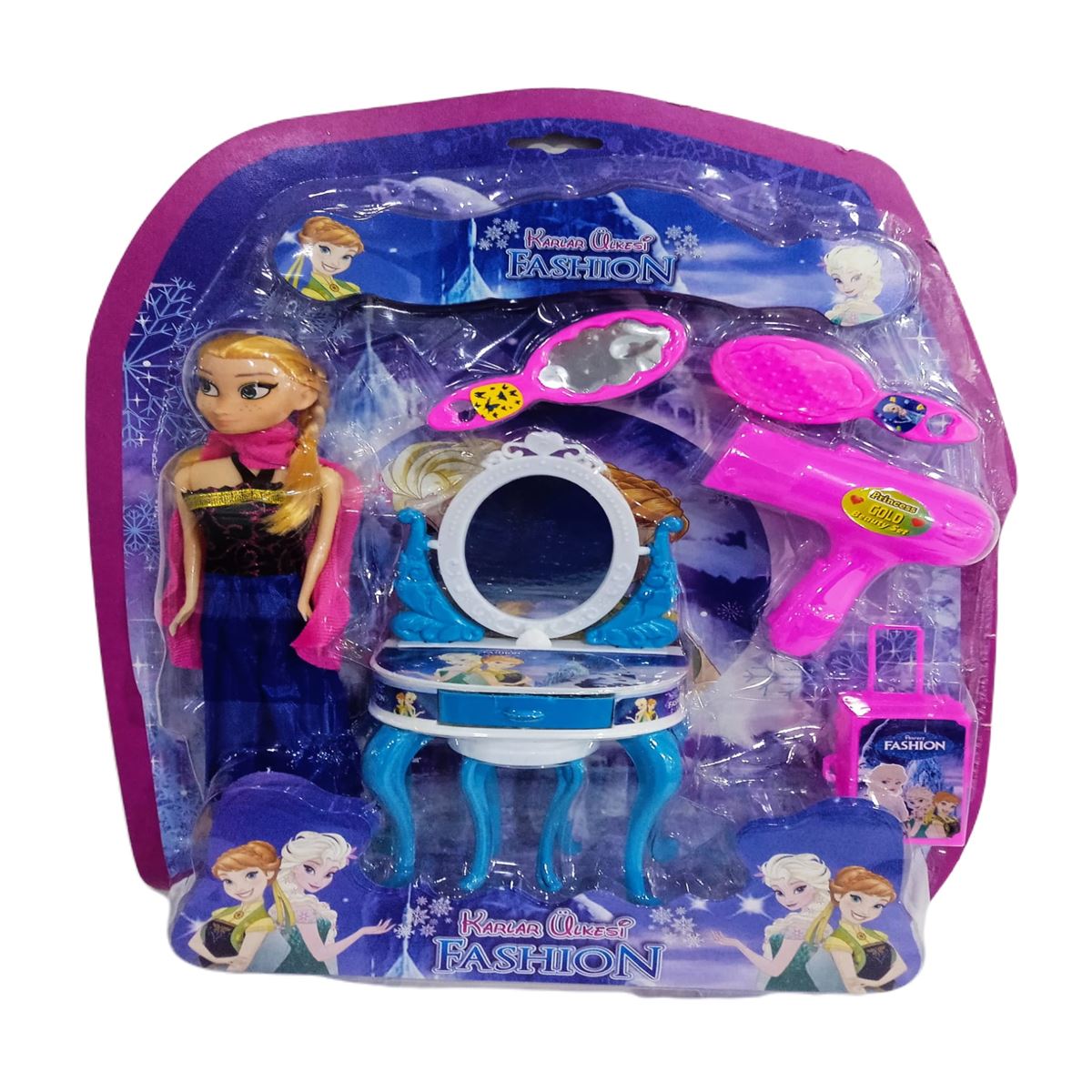 VARDEM MOBİLYA GÜZELLİK SETİ BEBEKLİ KMB-027 KARLAR ÜLKESİ FASHİON 7 PARÇA 3+ 1