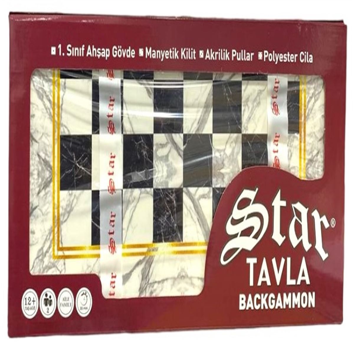 STAR TAVLA TAKIMI KLASİK MAT PROFİL BEYAZ MERMER 1022054 12+ 1