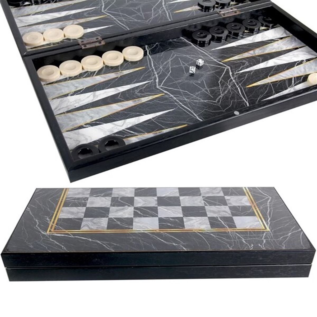 STAR TAVLA TAKIMI KLASİK MAT PROFİL SİYAH MERMER 1022078 12+ 1