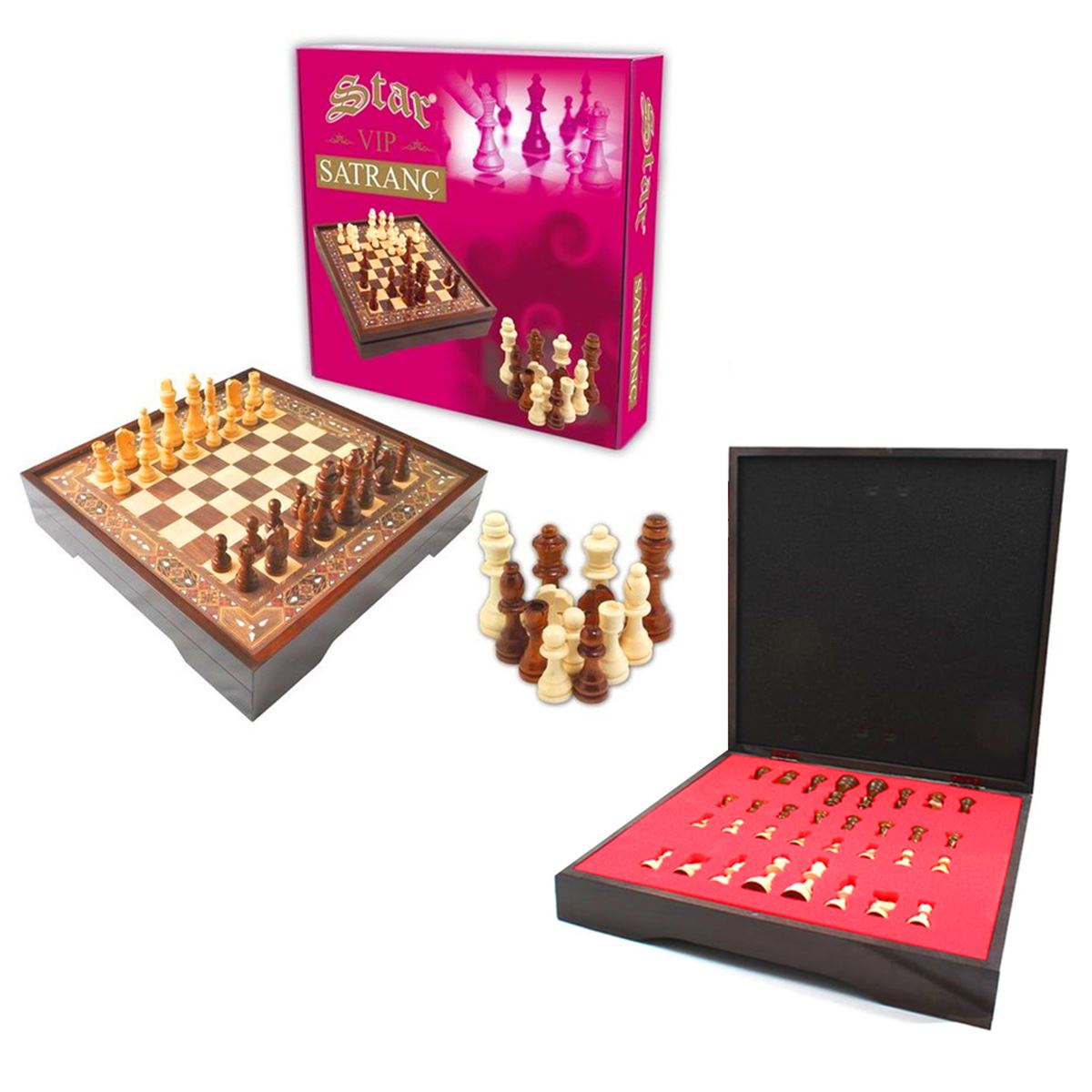 STAR VİP SATRANÇ TAKIMI 1050422 CEVİZ BÜYÜK 40x40 6+ 1