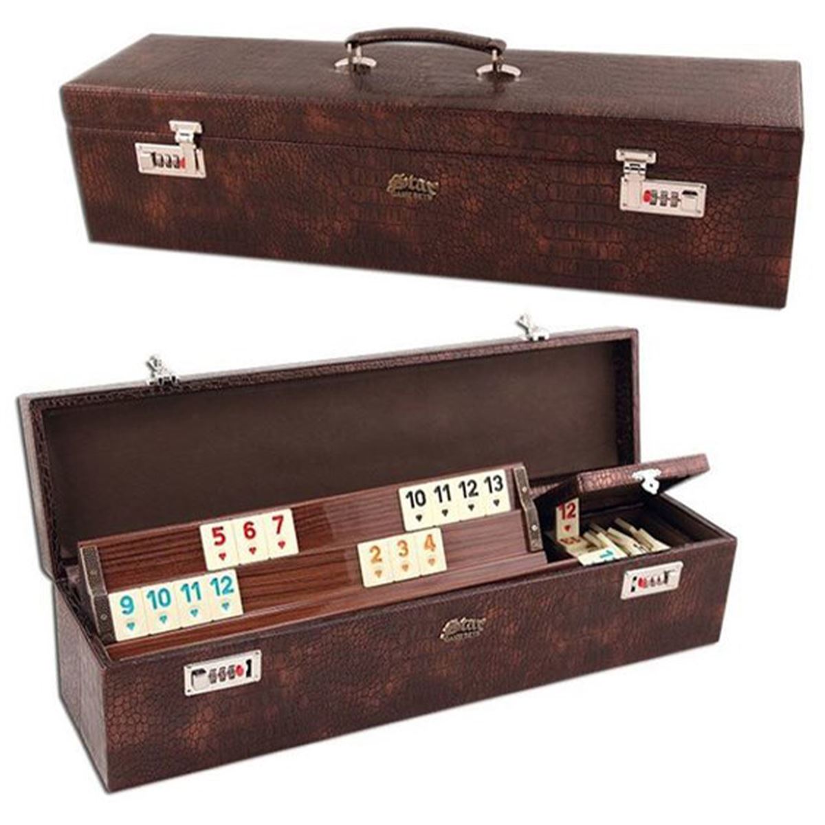 STAR ELİT OKEY TAKIMI 1140017 AHŞAP LÜKS DERİ ÇANTALI 1