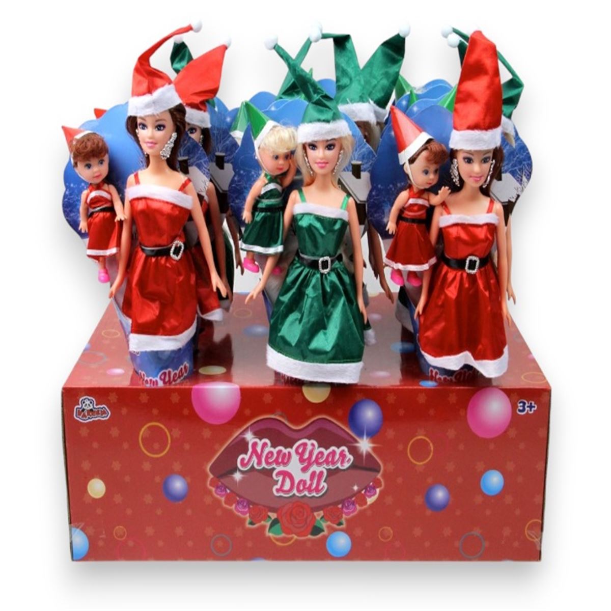 VARDEM NEW YEAR DOLL 11425 KÜLAHLI ANNE VE PARTİ KIZI 12 Lİ 3+ 1