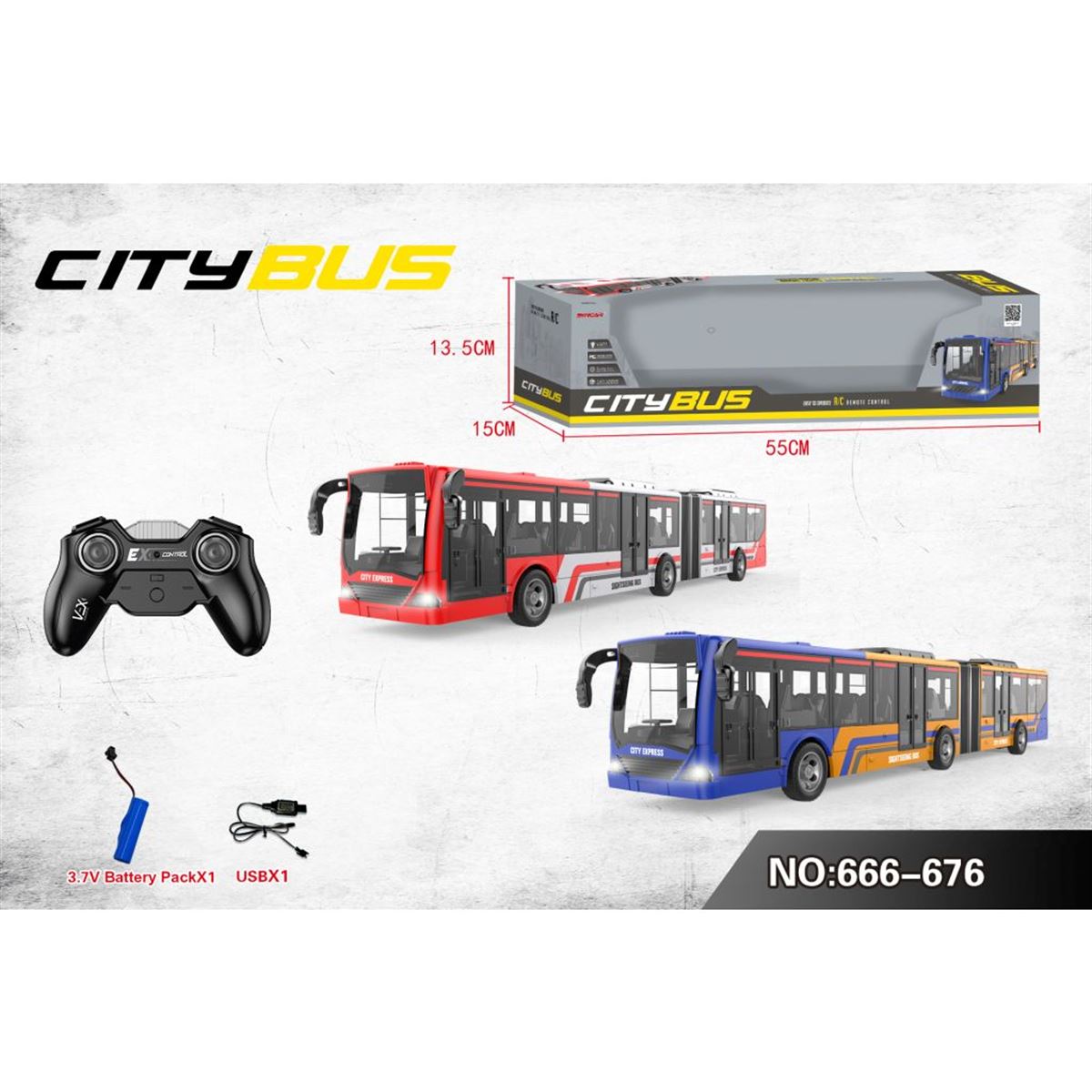 VARDEM KUMANDALI OTOBÜS 666-676 CİTYBUS ŞARJLI FONKSİYONLU 2.4GHZ 1